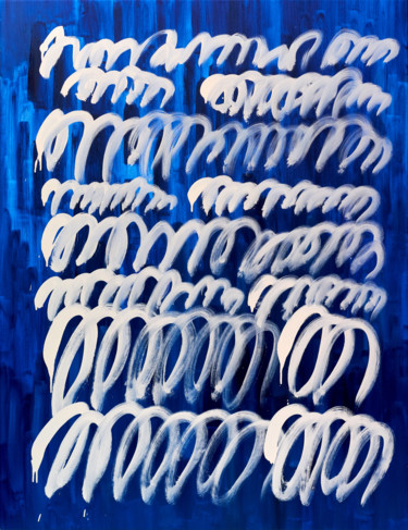 Schilderij getiteld "White curves" door Nataliia Sydorova, Origineel Kunstwerk, Olie