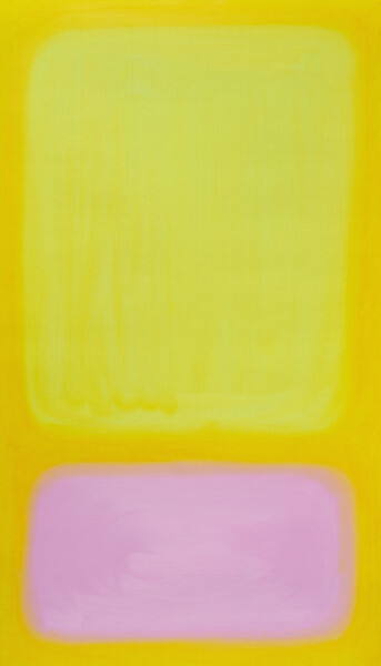 Картина под названием "Yellow and Ultravio…" - Nataliia Sydorova, Подлинное произведение искусства, Масло Установлен на Дере…