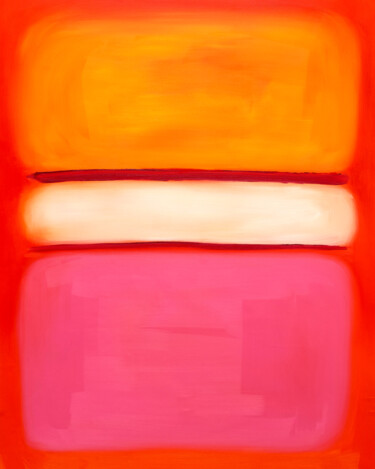Картина под названием "Orange White Pink" - Nataliia Sydorova, Подлинное произведение искусства, Масло Установлен на Деревян…