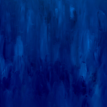 Painting titled "Blue Mountain" by Nataliia Sydorova, Original Artwork, Oil Mounted on Wood Stretcher frame