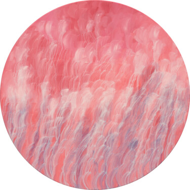 Painting titled "Pink Cloud" by Nataliia Sydorova, Original Artwork, Oil Mounted on Wood Stretcher frame