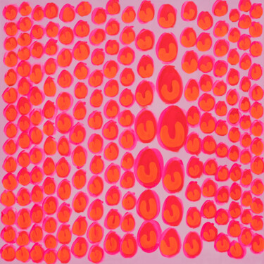 Schilderij getiteld "Pink Spots" door Nataliia Sydorova, Origineel Kunstwerk, Olie Gemonteerd op Frame voor houten brancard