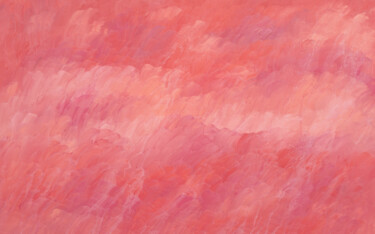 Painting titled "Pink Sky" by Nataliia Sydorova, Original Artwork, Oil Mounted on Wood Stretcher frame