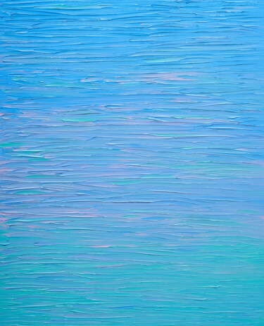 Painting titled "Azure" by Nataliia Sydorova, Original Artwork, Oil Mounted on Wood Stretcher frame