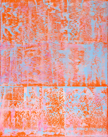 绘画 标题为“Orange Blue” 由Nataliia Sydorova, 原创艺术品, 油 安装在木质担架架上