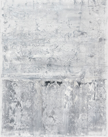 Painting titled "White Gray" by Nataliia Sydorova, Original Artwork, Oil Mounted on Wood Stretcher frame