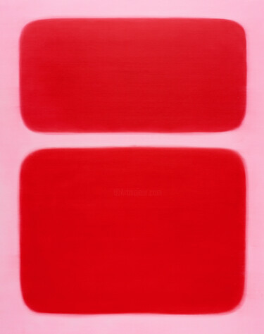 Pittura intitolato "Pink Red II" da Nataliia Sydorova, Opera d'arte originale, Olio Montato su Telaio per barella in legno