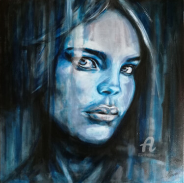 Peinture intitulée "Blue Monday" par Natacha Favreau, Œuvre d'art originale, Acrylique Monté sur Châssis en bois