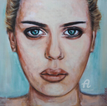 Peinture intitulée "Scarlett Johansson" par Natacha Favreau, Œuvre d'art originale, Acrylique