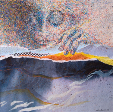 Malerei mit dem Titel ""Coucher de Soleil…" von Natacha Kolson, Original-Kunstwerk, Aquarell