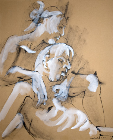 Drawing titled "" ELLE ET LUI"" by Natacha Kolson, Original Artwork, Ink