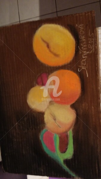 Painting titled "Nature morte de fru…" by Lilia'Art 35, Original Artwork, Pastel