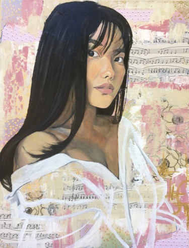 Peinture intitulée "Janice" par Natacha Zenatti, Œuvre d'art originale, Huile Monté sur Châssis en bois