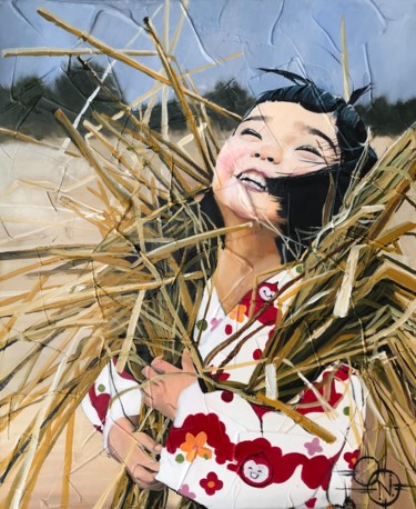 Peinture intitulée "Suzuno" par Natacha Zenatti, Œuvre d'art originale, Huile Monté sur Châssis en bois