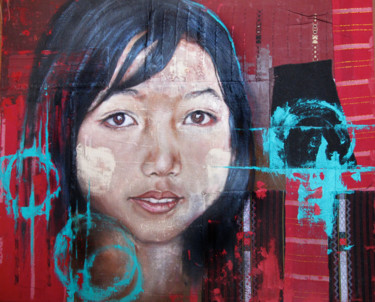 Peinture intitulée "Birmane aux joues t…" par Natacha Zenatti, Œuvre d'art originale, Acrylique