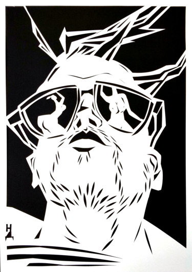 Pink glasses Painting titled "Pink glasses" by Nata Didenko, Original Art, Paper