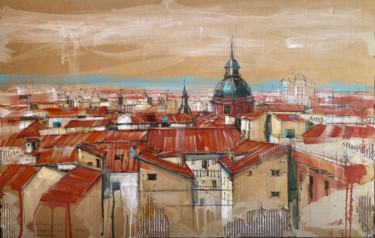 Aerial view of Madrid roofs Drawing titled "Aerial view of Madr…" by Natasha Gavrilova Granata, Original Art, Marker