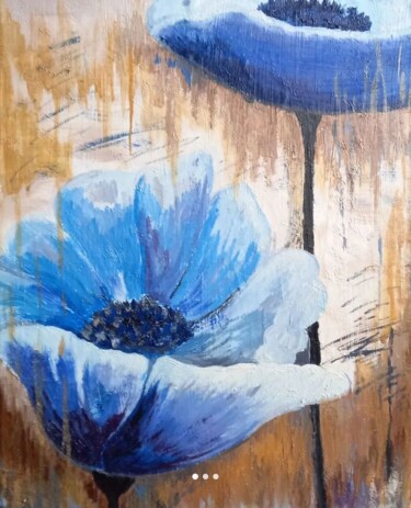 Картина под названием "Dream flowers" - Наталья Дьячук, Подлинное произведение искусства, Акрил
