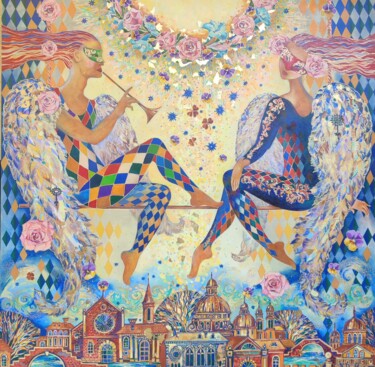 Pintura titulada "Карнавал" por Natal A Mironova, Obra de arte original, Oleo