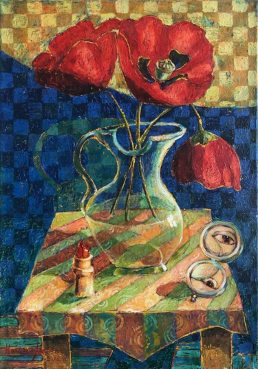 Painting titled "Новая помада" by Natalia Moreva, Original Artwork, Acrylic