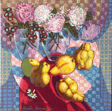 Painting titled "Astringent pear" by Natalia Moreva, Original Artwork, Acrylic