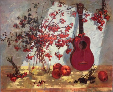 Painting titled "Melody of autumn" by Natalia Moreva, Original Artwork, Oil