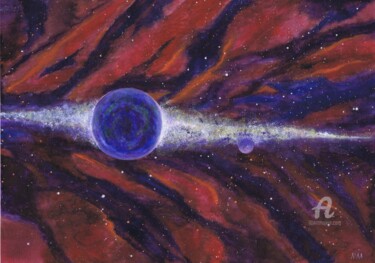 Pintura titulada "Espace extra-atmosp…" por Natalia Shustrova, Obra de arte original, Acuarela