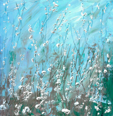 Картина под названием "Pommier en fleurs" - Наталья Шустрова, Подлинное произведение искусства, Масло