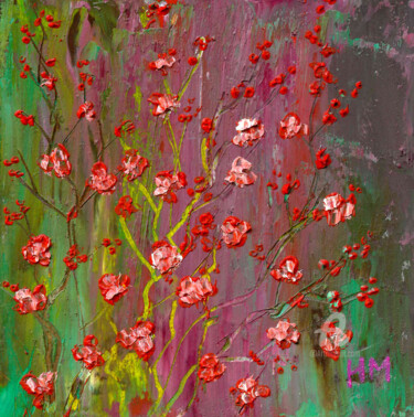 Peinture intitulée "cerisier de printem…" par Natalia Shustrova, Œuvre d'art originale, Huile