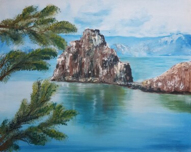 Malerei mit dem Titel "Island" von Natalia Ostonen (Tarasova), Original-Kunstwerk, Öl