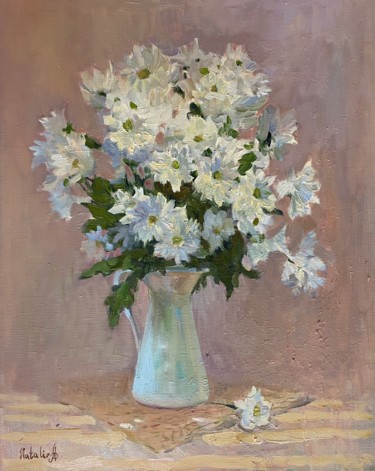 Painting titled "Flowers of happiness" by Natalia Andreychenko, Original Artwork, Oil