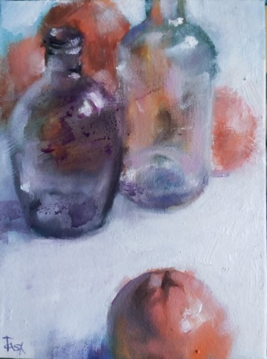 Картина под названием "Бутылки" - Natalia Nikolenko, Подлинное произведение искусства, Масло