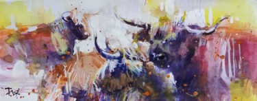 Disegno intitolato "Scottish mini buffa…" da Natalia Nikolenko, Opera d'arte originale, Gouache