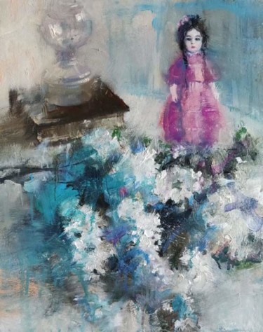 Картина под названием "Still life with doll" - Natalia Nikolenko, Подлинное произведение искусства, Масло