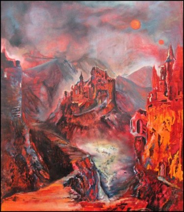 Peinture intitulée "RED VALLEY" par Natal, Œuvre d'art originale, Huile
