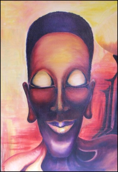 Peinture intitulée "DROLE DE PENSEE" par Natal, Œuvre d'art originale, Huile