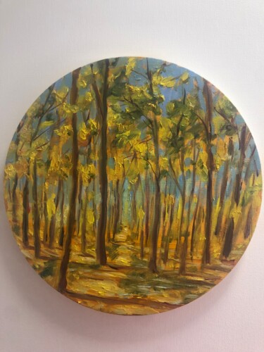 Painting titled "Your autumn" by Natala Azarna, Original Artwork, Oil Mounted on Other rigid panel