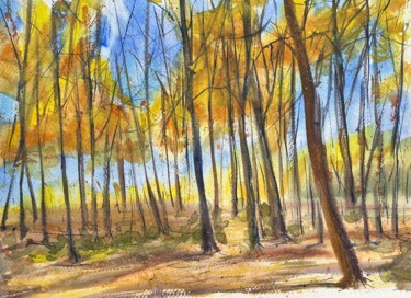 Malerei mit dem Titel "Forest" von Natala Azarna, Original-Kunstwerk, Aquarell