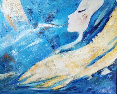 Картина под названием "Wind and angel" - Natali Oniks, Подлинное произведение искусства, Масло