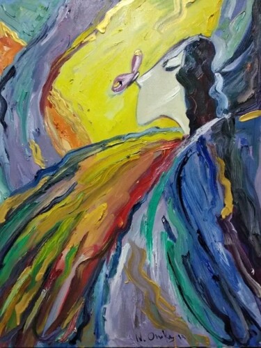 Peinture intitulée "butterfly" par Natali Oniks, Œuvre d'art originale, Huile