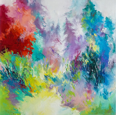 Pittura intitolato "Forest. In broad da…" da Natalie Rusinova, Opera d'arte originale, Olio