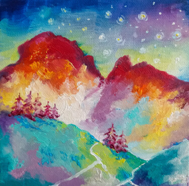 Painting titled "Dreams of the mount…" by Natalie Rusinova, Original Artwork, Oil