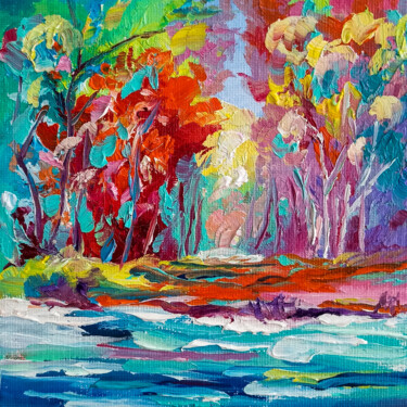 Painting titled "Spring colors" by Natalie Rusinova, Original Artwork, Oil