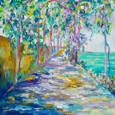Painting titled "The wind of the Med…" by Natalie Rusinova, Original Artwork, Oil