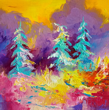 Painting titled "Touch of color" by Natalie Rusinova, Original Artwork, Oil