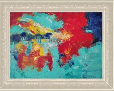Картина под названием "Закат" - Натали Сапига, Подлинное произведение искусства, Масло Установлен на Другая жесткая панель