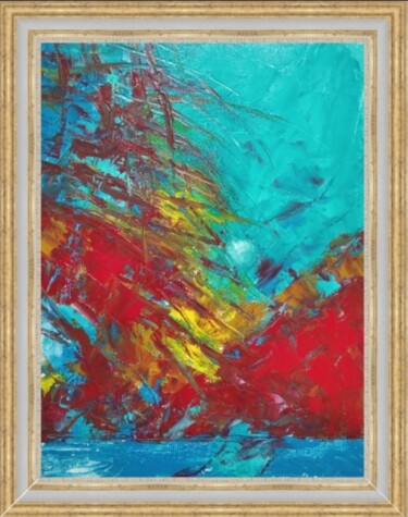 Картина под названием "Рассвет на море" - Натали Сапига, Подлинное произведение искусства, Масло Установлен на картон