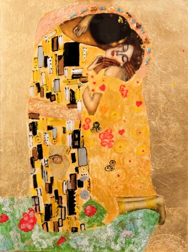Коллажи под названием "THE KISS" - Natali Shepeleva, Подлинное произведение искусства, Акрил