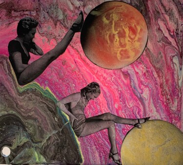 Collages intitolato "GIRLS ON MARS" da Natali Shepeleva, Opera d'arte originale, Acrilico
