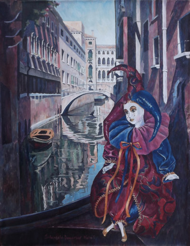 Painting titled "Archie in Venice" by Natali Shtainfeld-Borovkov, Original Artwork